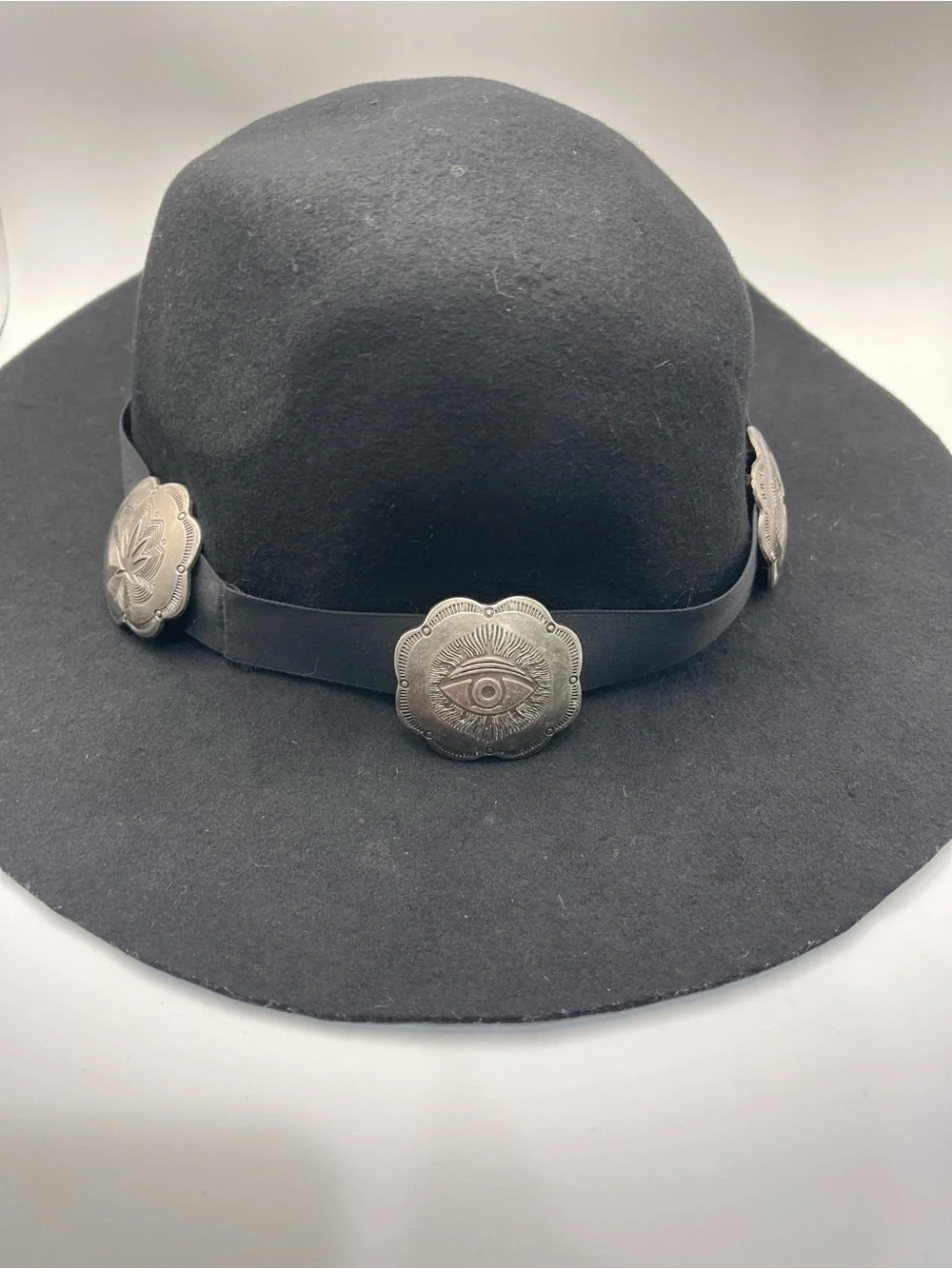 UNIF Black Concho Hat Floppy Brim Rare